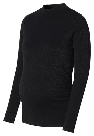 Black Glitter Mockneck